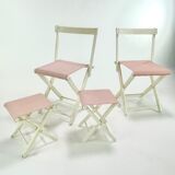 Set of camping chairs and stools