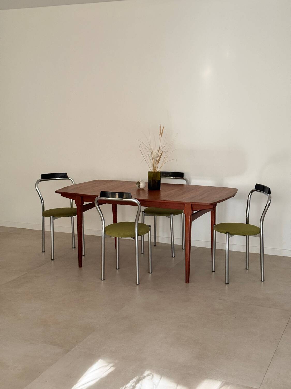 Vintage teak Scandinavian extendable dining table