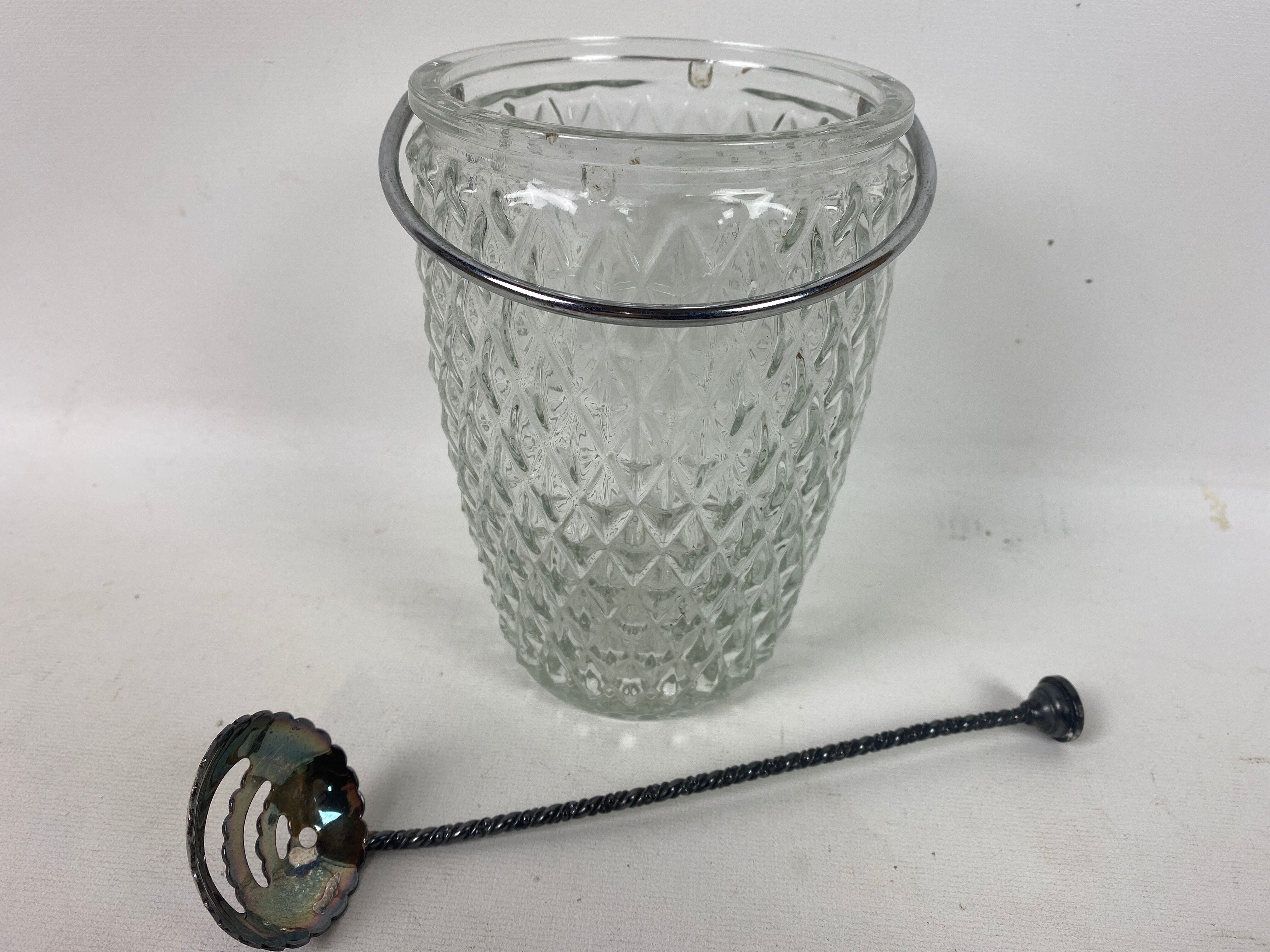 Glass bucket - ice spoon