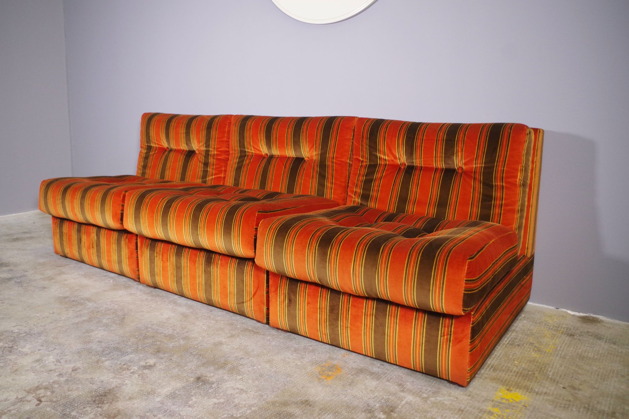 Striped armchairs, 1970s, set of 3