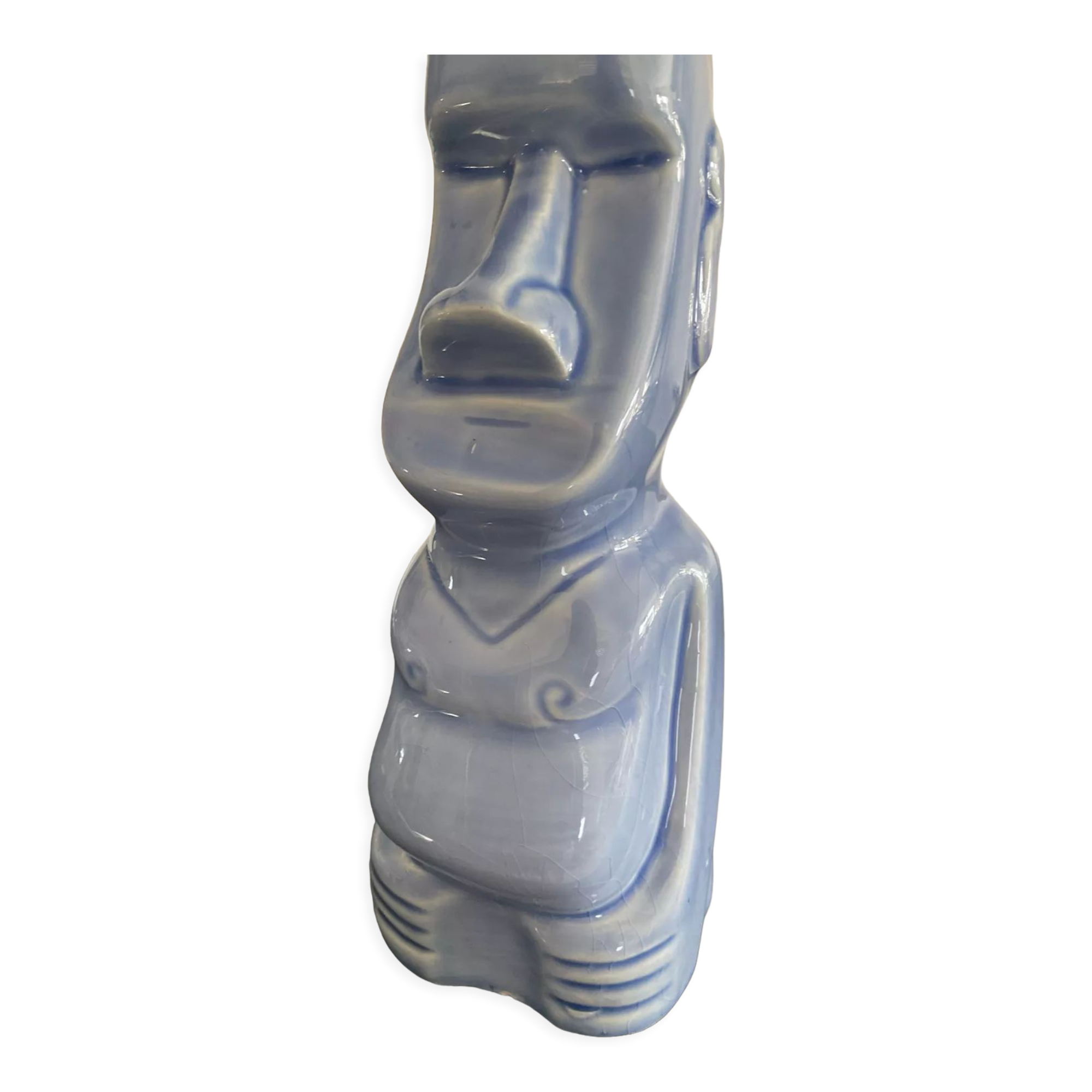 Vintage ethnic vase in glazed porcelain