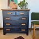 Vintage patinated black craft furniture style chest of drawers