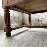 Solid walnut farmhouse castle table 1900 XXL