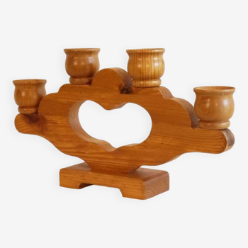 Swedish wooden candle holder 1960