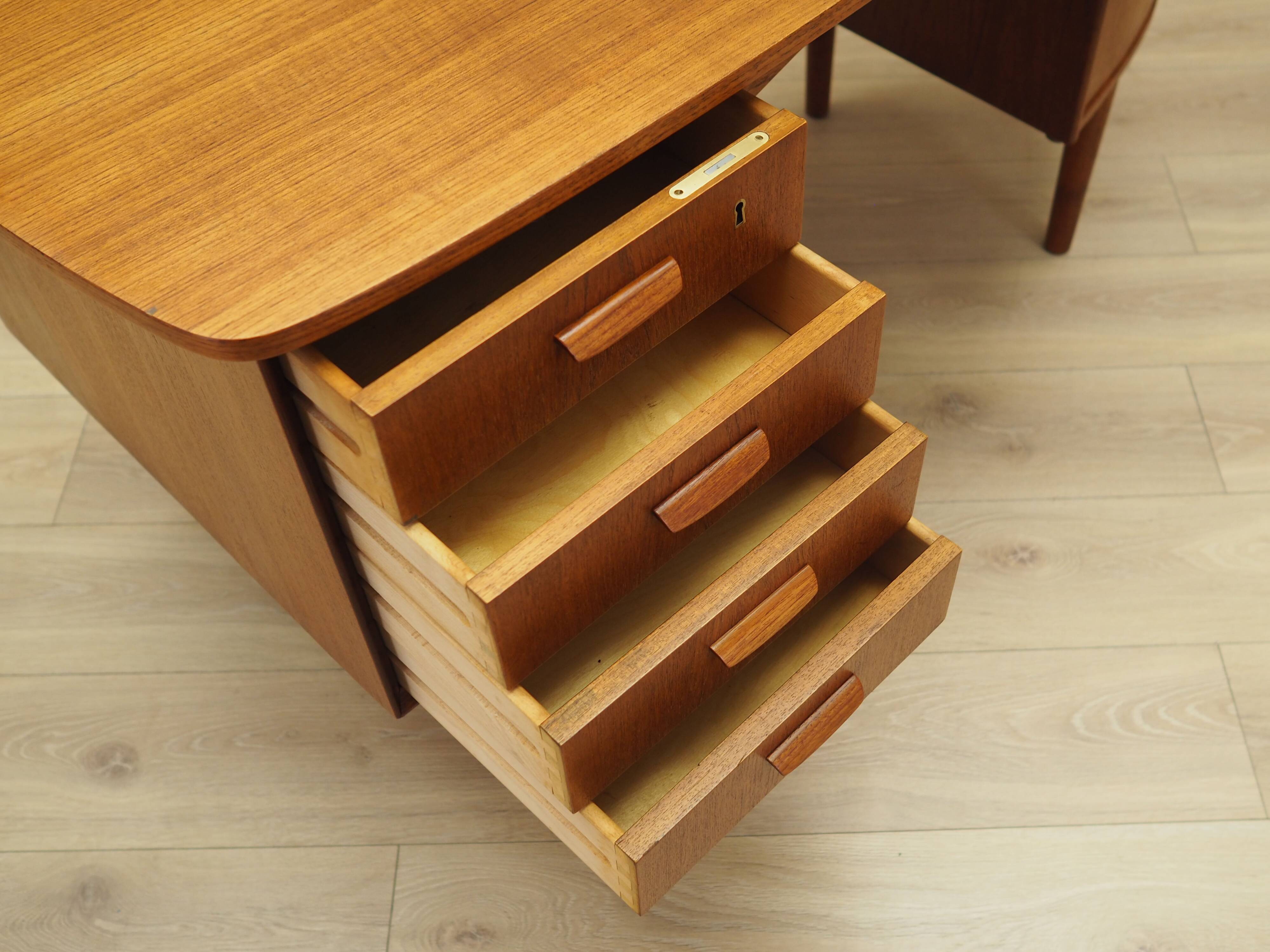 Teak desk, Danish design, 1970s, designer: H.P. Hansen, manufacturer: Rande