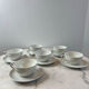 Set of 6 porcelain cups and saucers F. Chauvigny