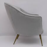 Attributed to Federico Munari Mid-Century Modern Italian Velvet Armchairs, 1950s