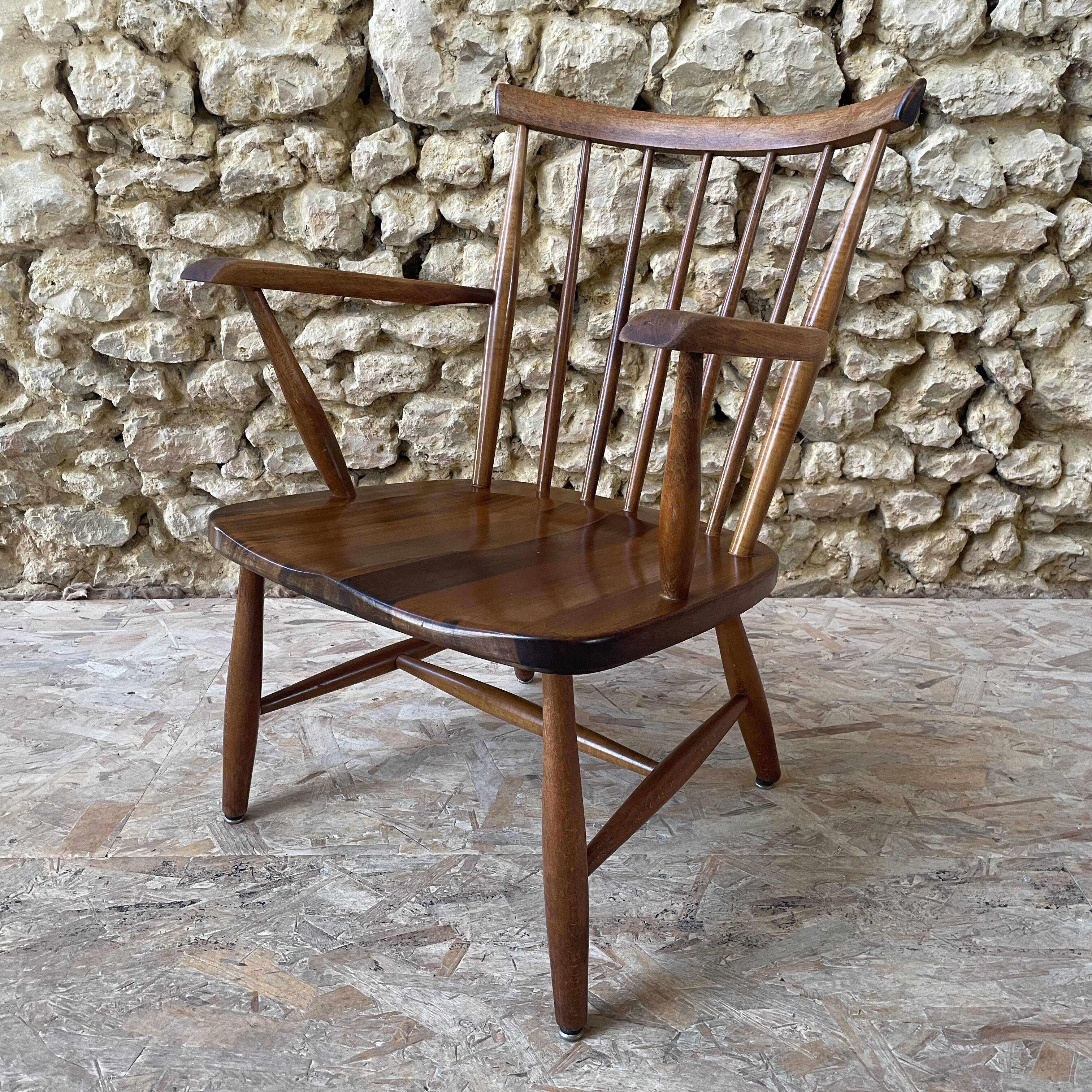 Dutch wooden armchair, 1960