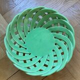 Green woven ceramic basket
