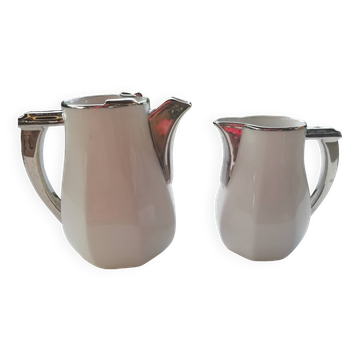 Pair of milk jug teapots