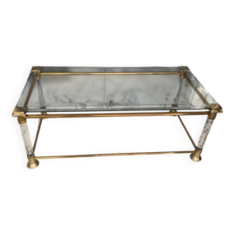 Vintage brass & lucite coffee table — Maison Romeo - Hollywood R