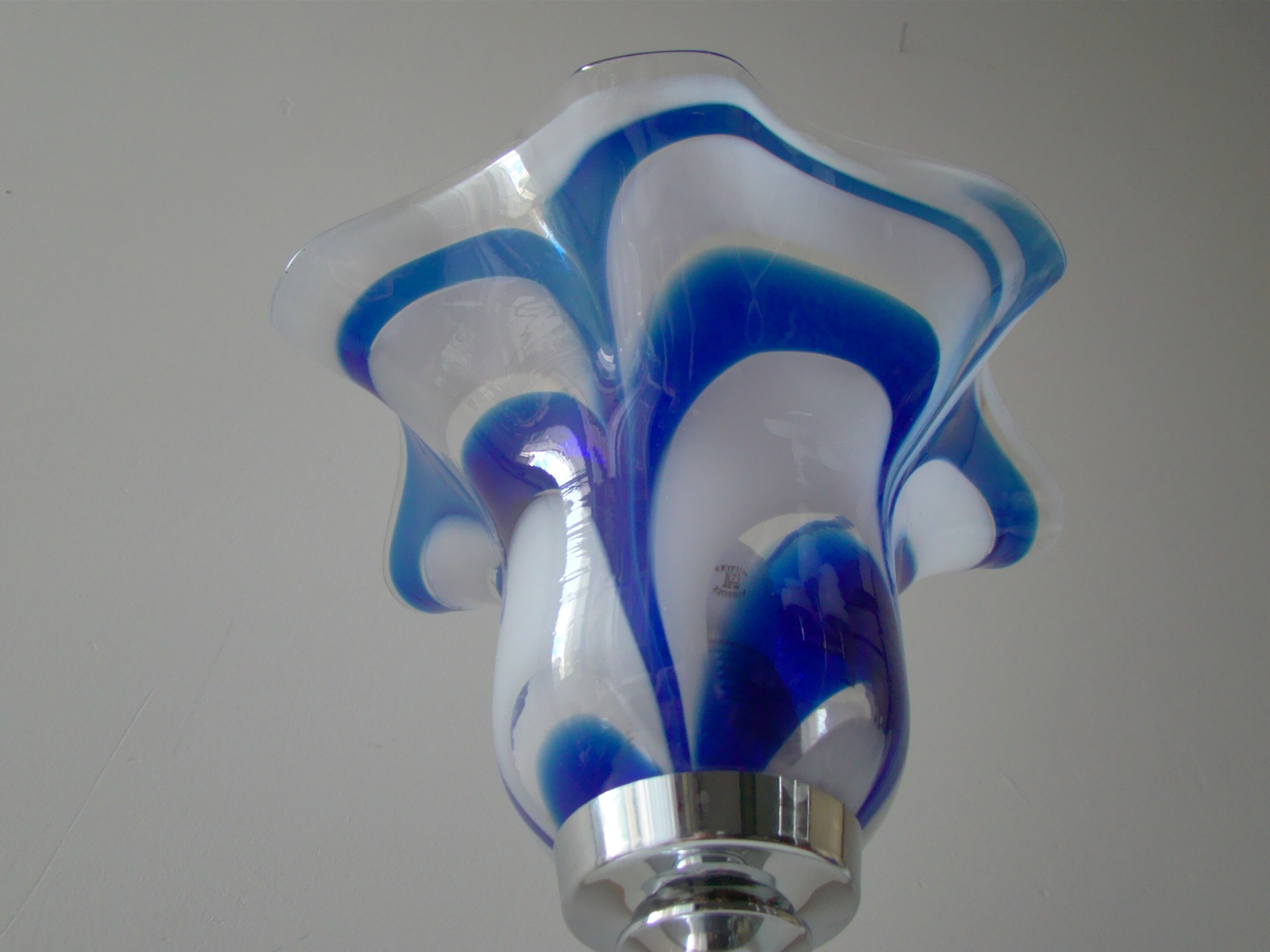 Vintage blue glass lamp Mazzega