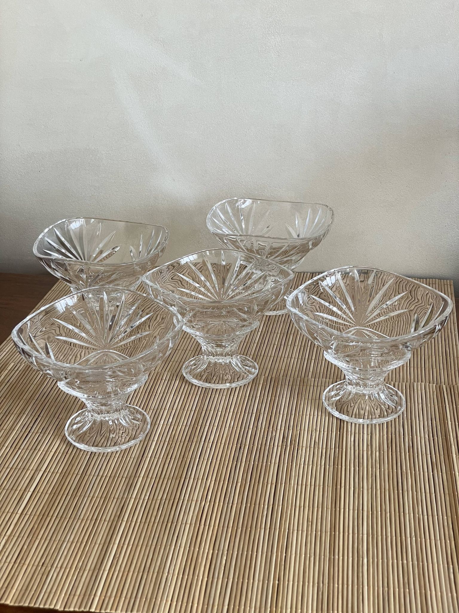 5 ice cream cups, Arques crystal fruits