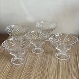 5 ice cream cups, Arques crystal fruits