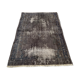Distressed turkish rug 111x78 cm wool vintage rug, over-dyed gray