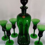 Kluk Kluk carafe by Jacob E.Bang - Holmegaard and 5 liqueur glasses