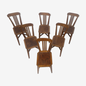 Set of 6 antique bistro chairs