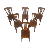 Set of 6 antique bistro chairs