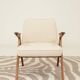 Scandinavian beige boucle armchair modern design rustic oak
