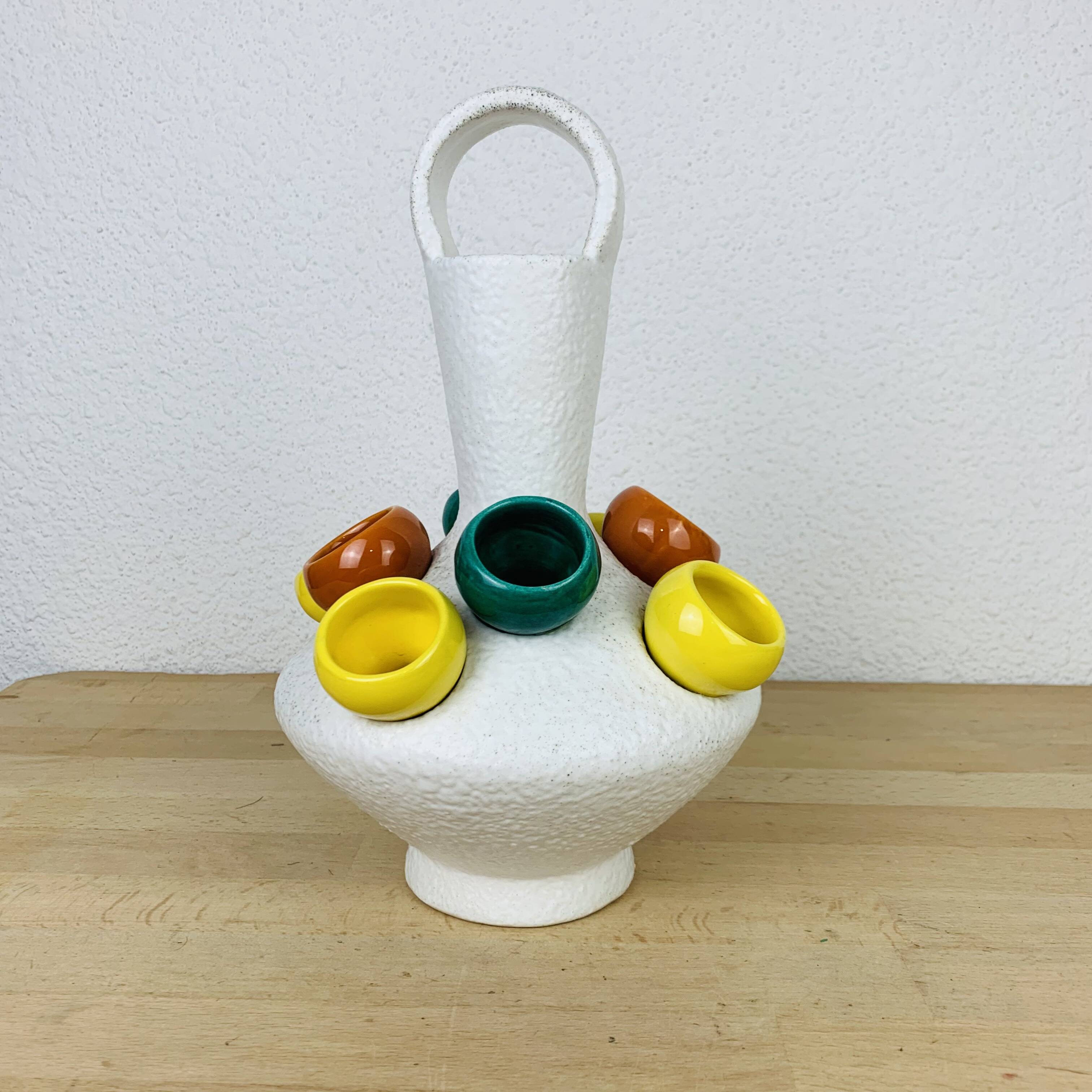 Multicolored ceramic vase from the 50s