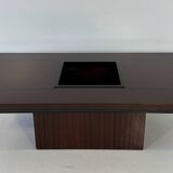 Italian Art Deco Bar Table in Mahogany and Ebonized Inlays, 1980s