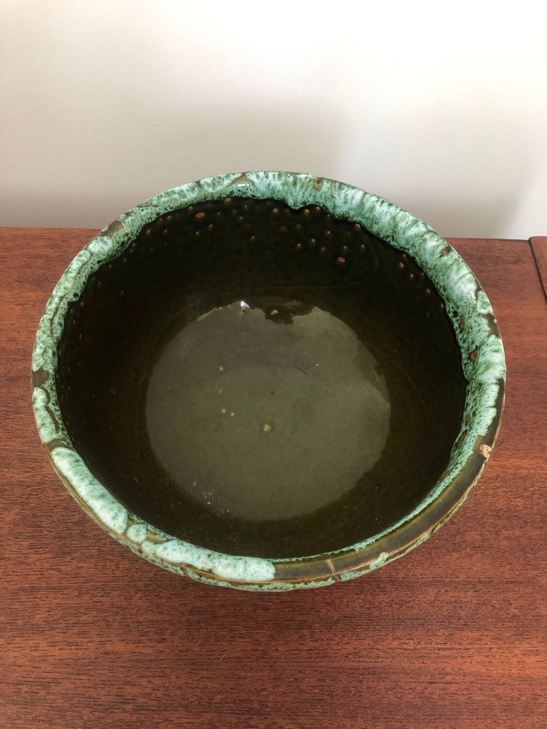 Glazed ceramic salad bowl