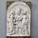Bas relief religious scene in terracotta