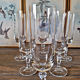 Crystal champagne flutes with worked stems (set of 6 or 12)