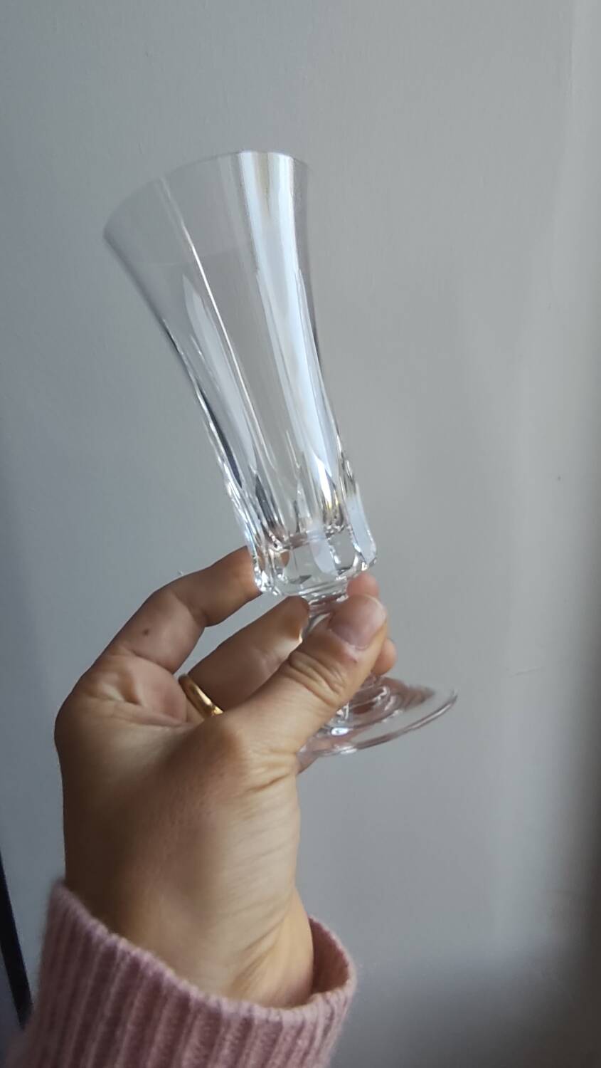 Set of 6 Sèvres crystal champagne flutes