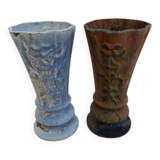 Pair of cast iron vases from 1900 from Charleville-Mézières