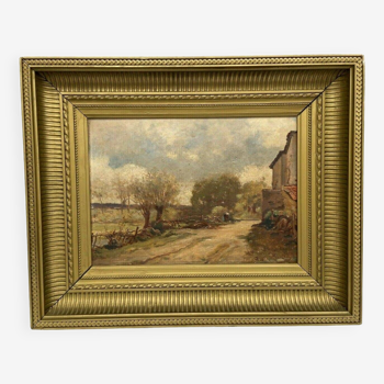 Oil on panel François-Edouard Bournichon Basse-Goulaine late 19th century