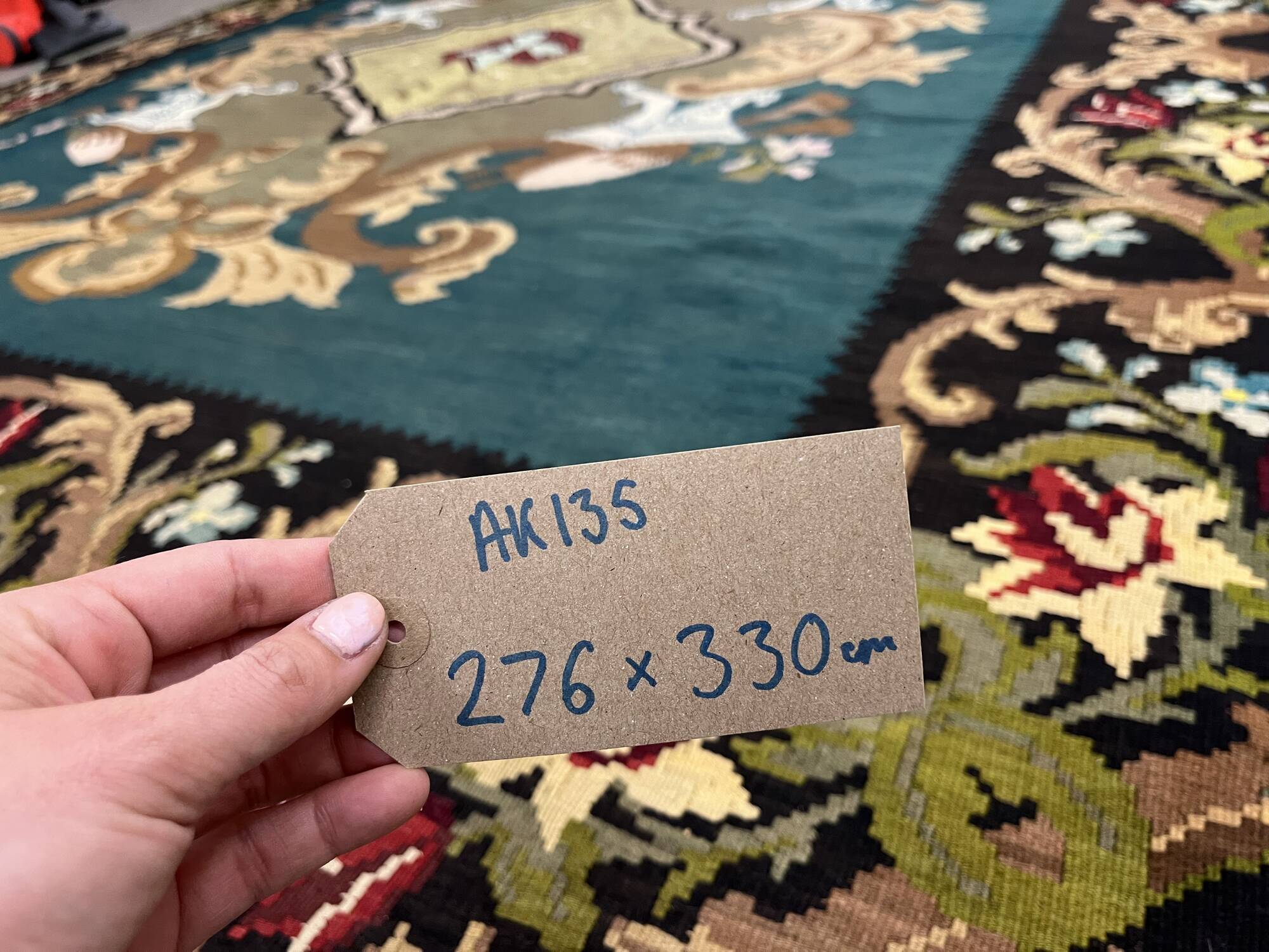 Teal Green Kilim Rug Handwoven Oriental Carpet Moldavian Area Square Rug