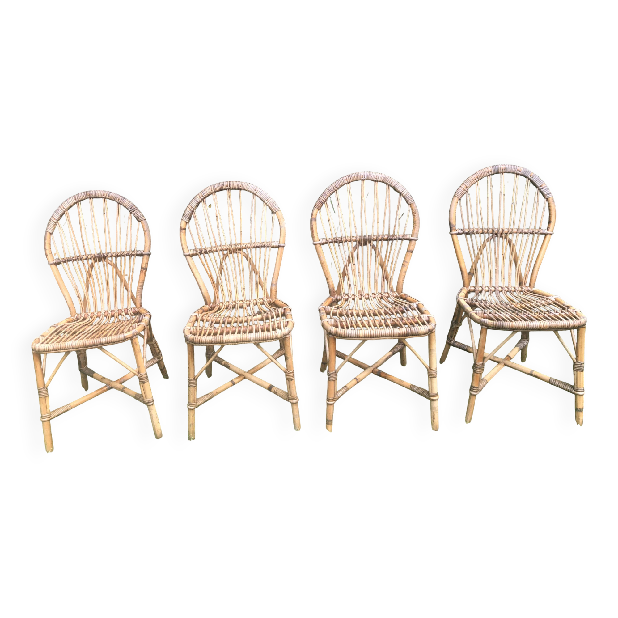 Ensemble de 4 chaises en rotin Audoux Minnet