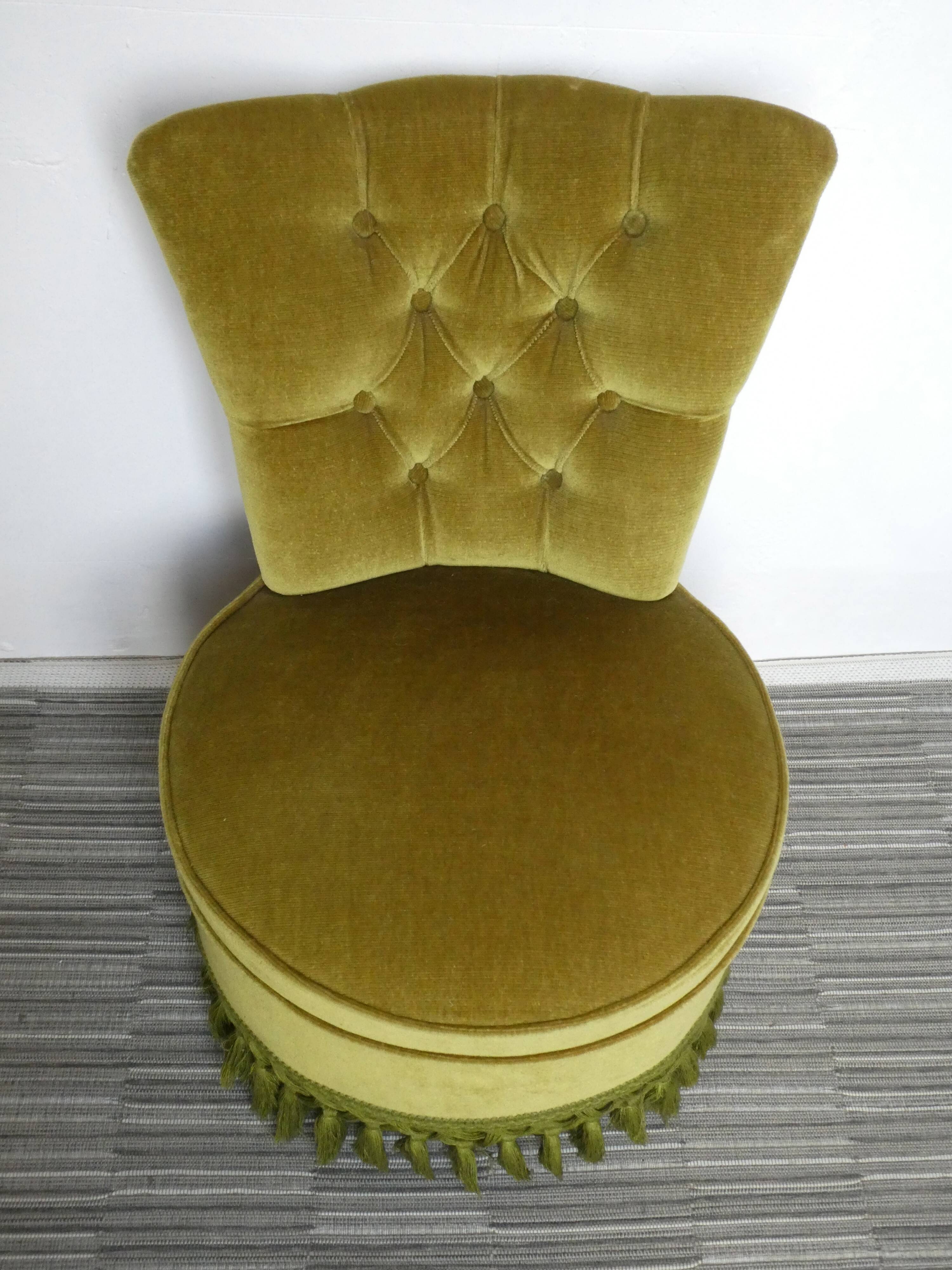 Toad padded Green Velvet armchair