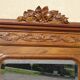 Walnut dressing table with mirror, storage and marble.