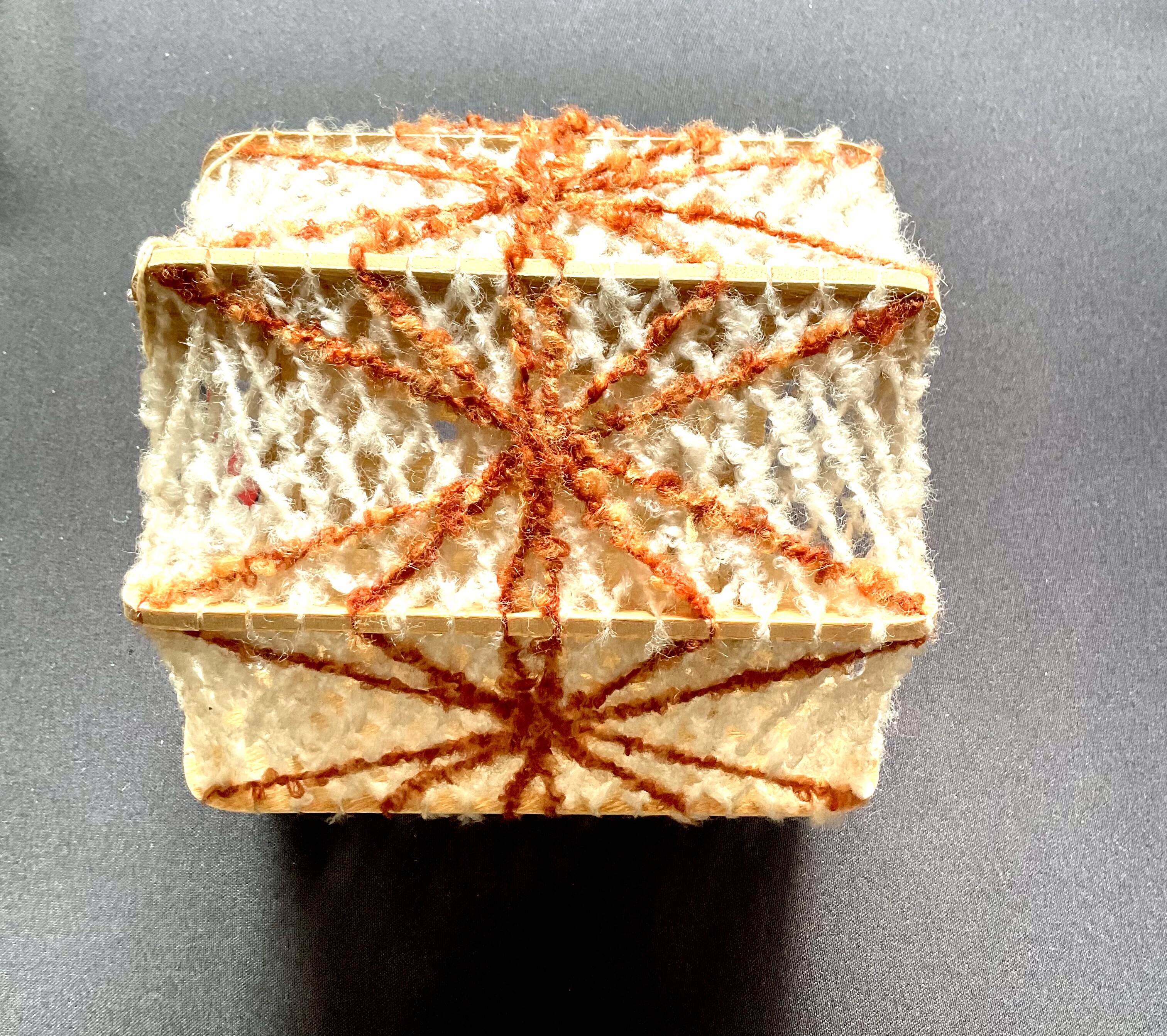 Vintage ecru and orange wall light