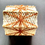 Vintage ecru and orange wall light