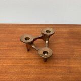 Vintage German brutalist metal candlestick by Harjes
