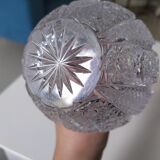 Carved crystal ball vase