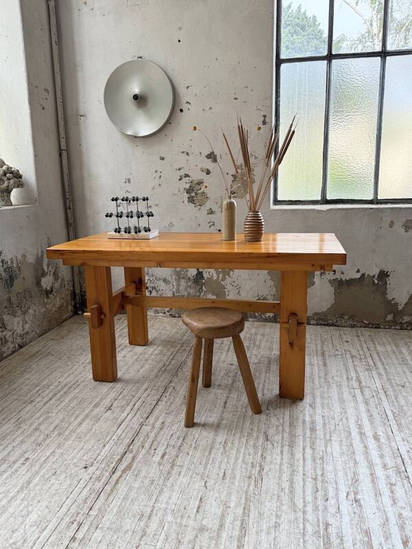 Table de ferme, mobilier de montagne, années 50
