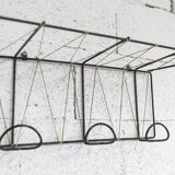 Black steel coat rack and scoubidou wire 1960