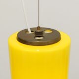 Hanging lamp of Bruno Gatta for Stilnovo in yellow Murano glass, 1950s