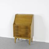 Midcentury Bureau Desk Cabinet In Teak Vintage Modern Danish Style