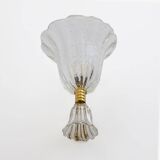 Barovier & Toso Art Deco Style Brass and Murano Glass Sconce