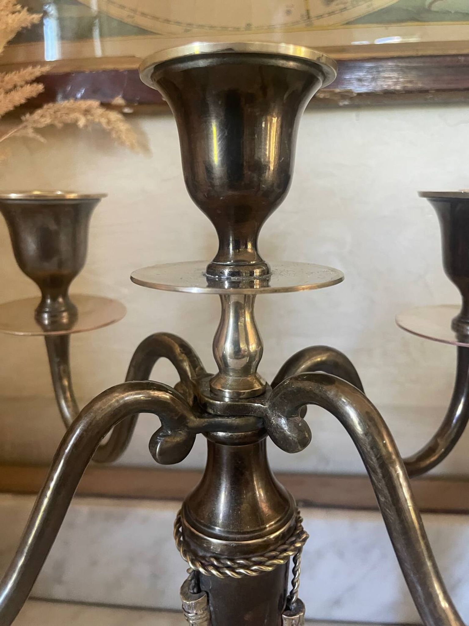 Chandelier en laiton massif bicolore