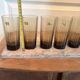 Ancien lot 6 verres strié fumé noir luminarc