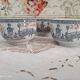Set of 4 Japanese tea cups without handle pale blue and pink décor