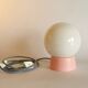 Vintage white opaline living room bedside desk lamp "Malabar"