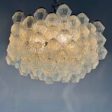 Venetian chandelier in colorless Murano glass, circa 1970