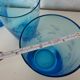 blue etched glass water/lemonade glass